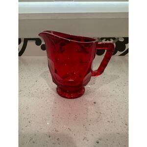 Vintage Viking Glass Georgian Ruby Red Glass Creamer Pitcher